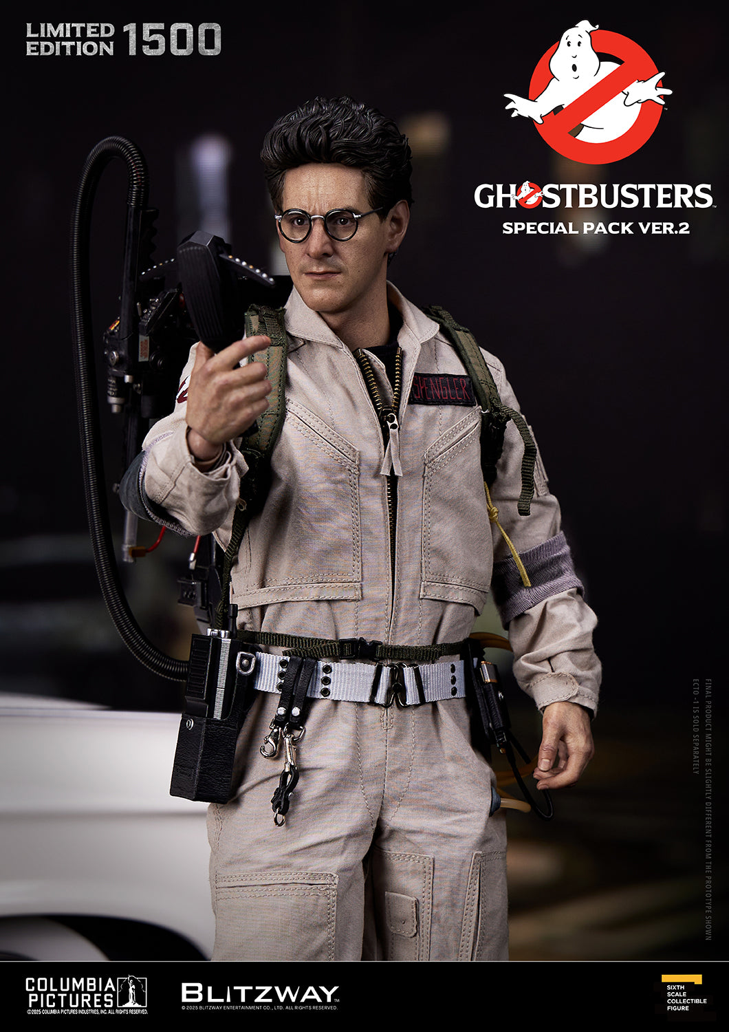 Blitzway Ghostbusters Special Pack Ver.2 1/6 scale action figure of Dr. Egon Spengler, equipped with Proton Pack and holding the P.K.E. Meter. Highly detailed sculpt and screen-accurate outfit. Limited edition of 1500.