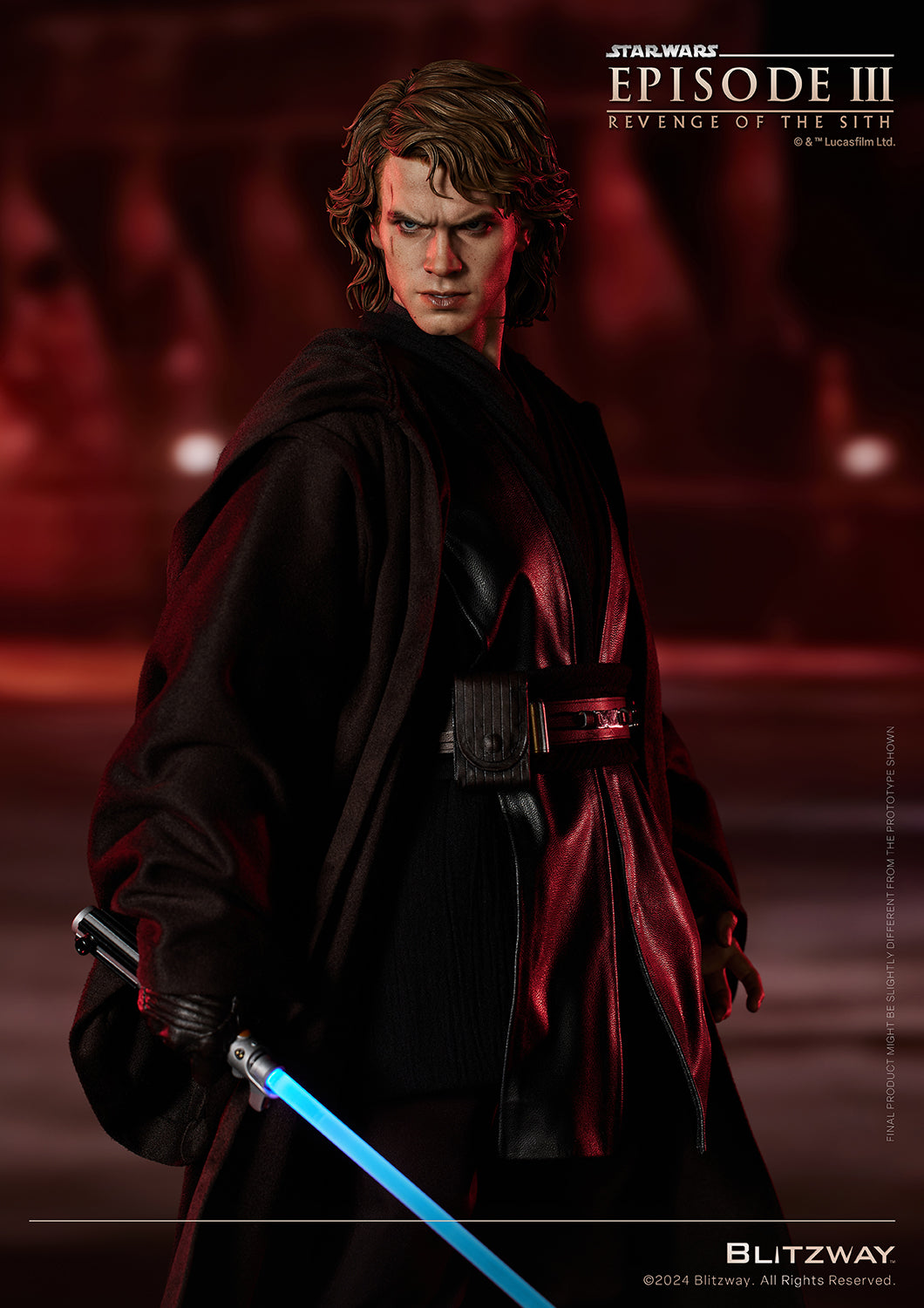 Blitzway Anakin Skywalker Action Statue Standard Version in dark robe with lightsaber from Star Wars: Episode III – Revenge of the Sith