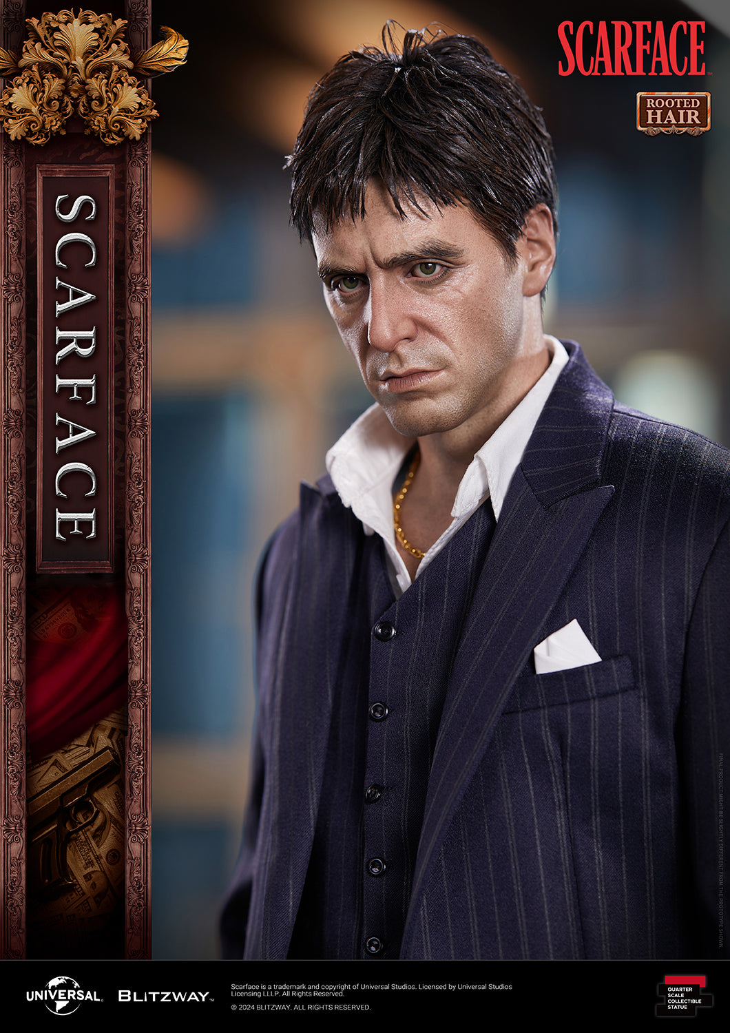 Blitzway Scarface Rooted hair 1/4 scale statue-15