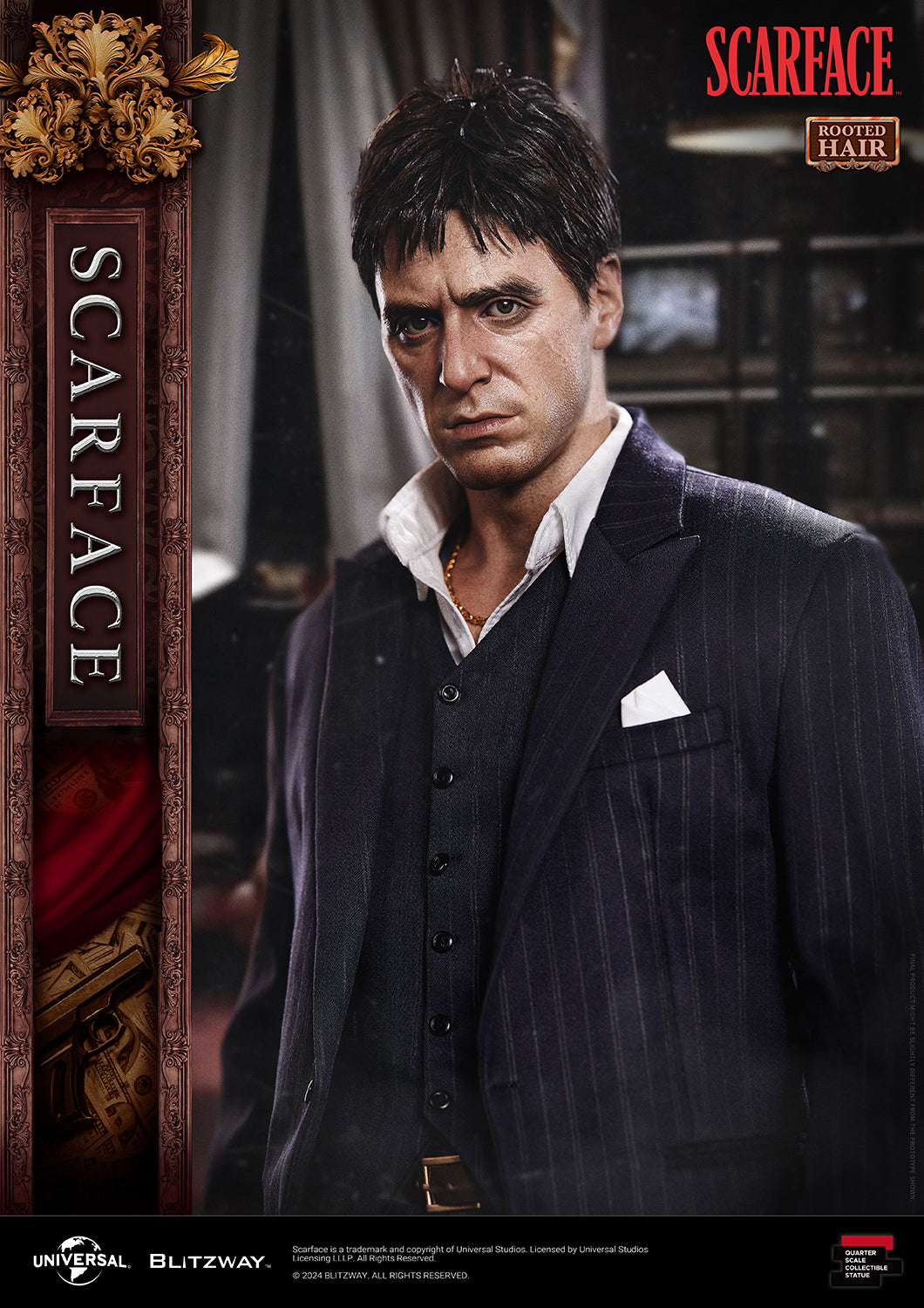 Blitzway Scarface Rooted hair 1/4 scale statue-4