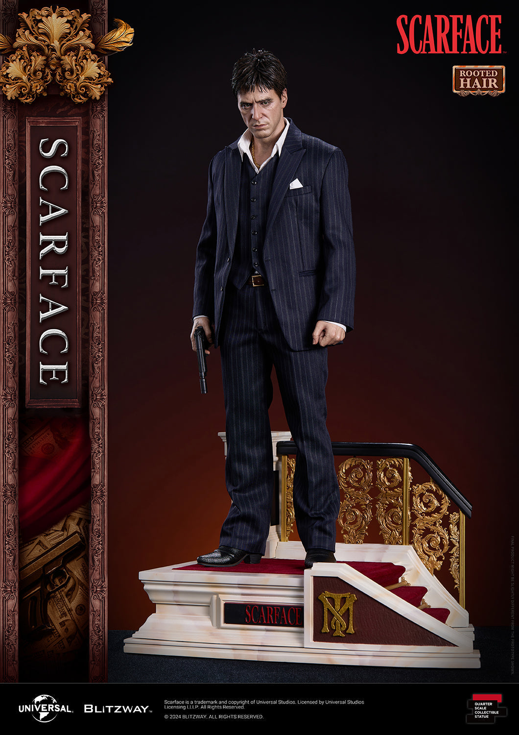 Blitzway Scarface Rooted hair 1/4 scale statue-41