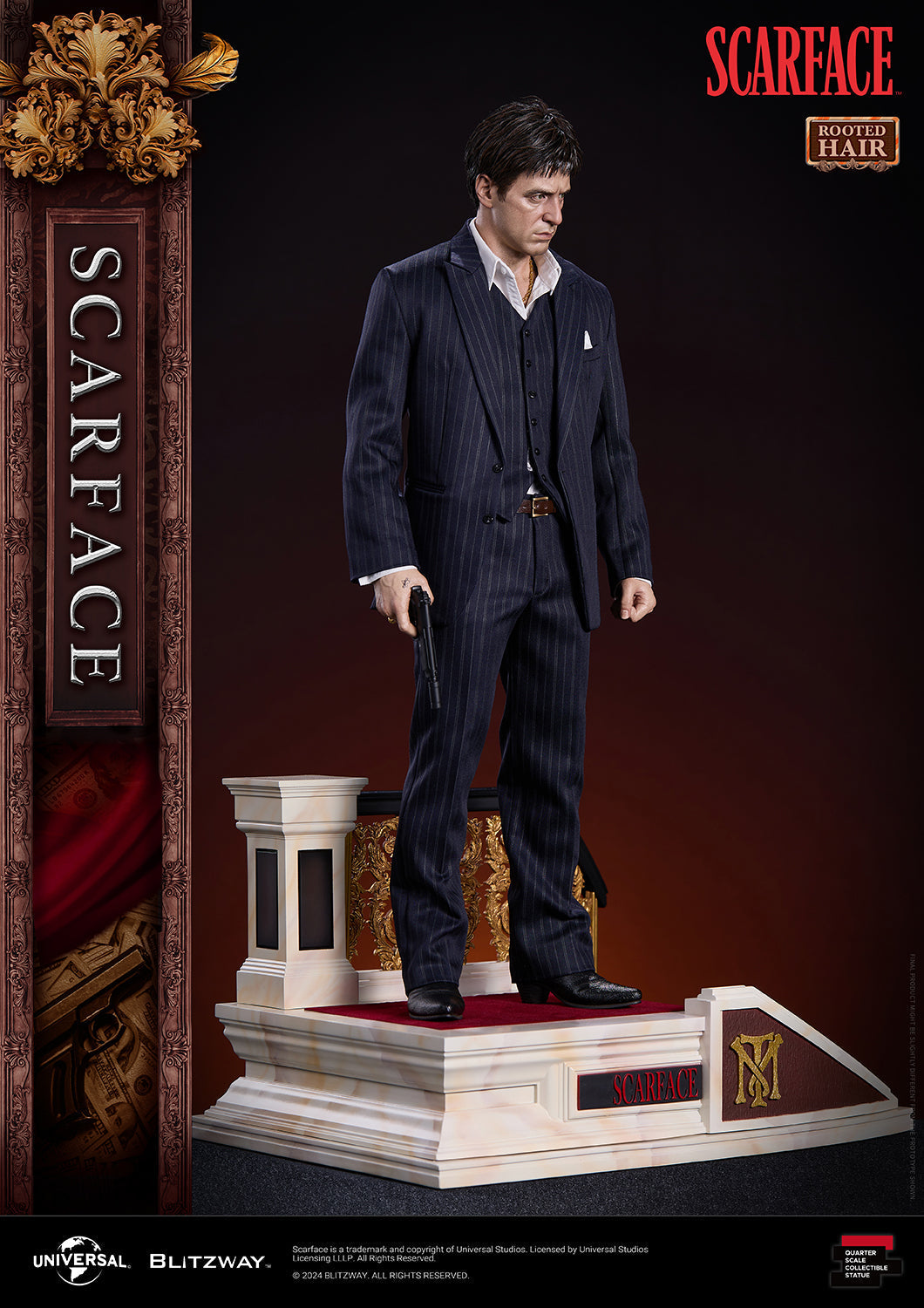 Blitzway Scarface Rooted hair 1/4 scale statue-45