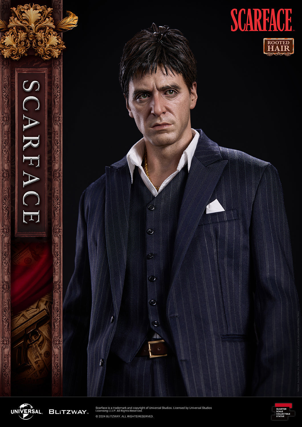 Blitzway Scarface Rooted hair 1/4 scale statue-7