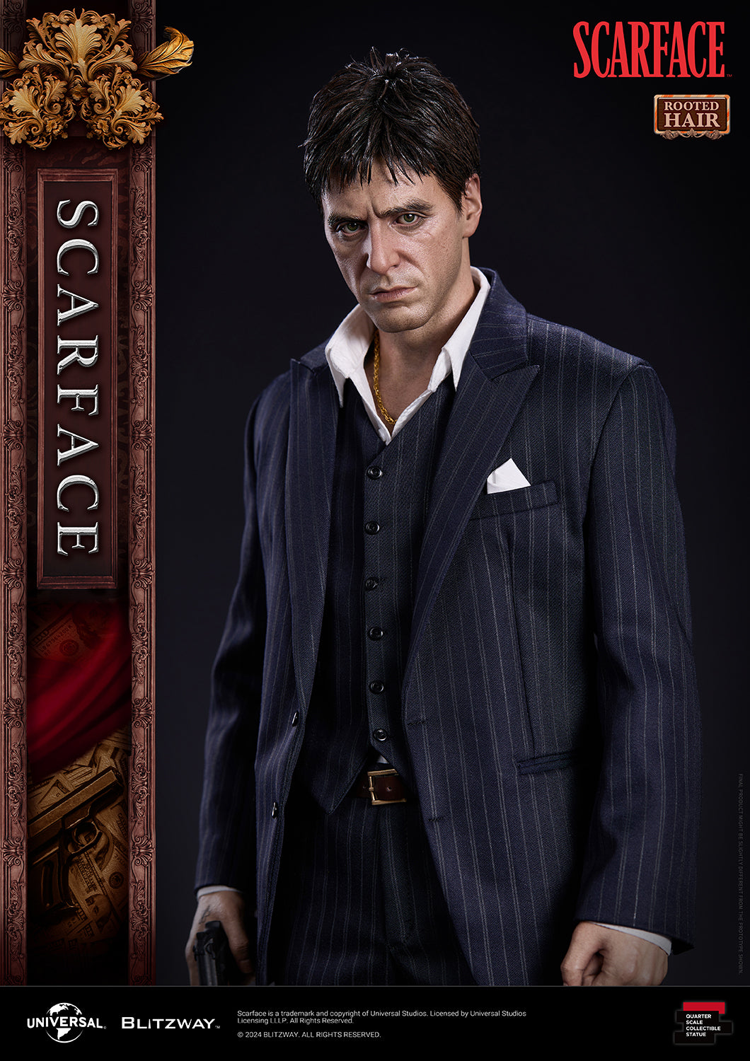 Blitzway Scarface Rooted hair 1/4 scale statue-9