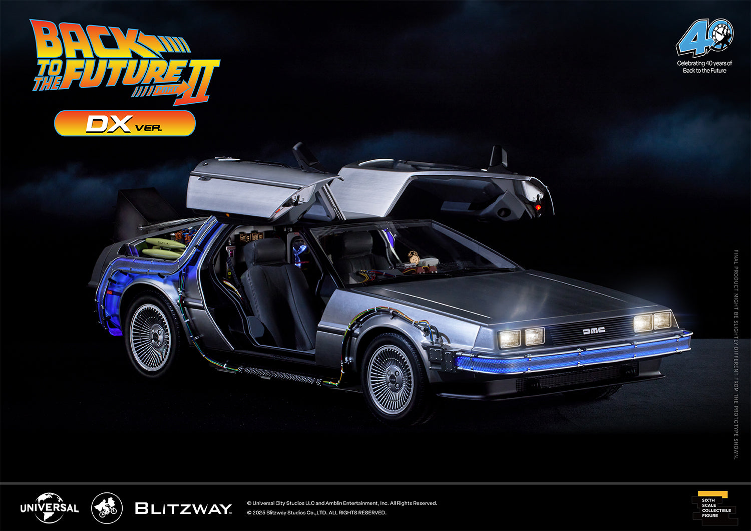 Blitzway Back to the Future 2 Time Machine DX Ver. – 1/6 Delorean Collectible