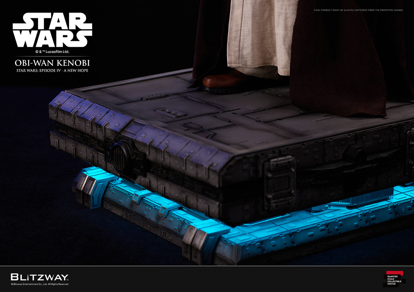 Obi-Wan Kenobi Action Statue base texture close-up with lighting detail from Star Wars Episode IV A New Hope