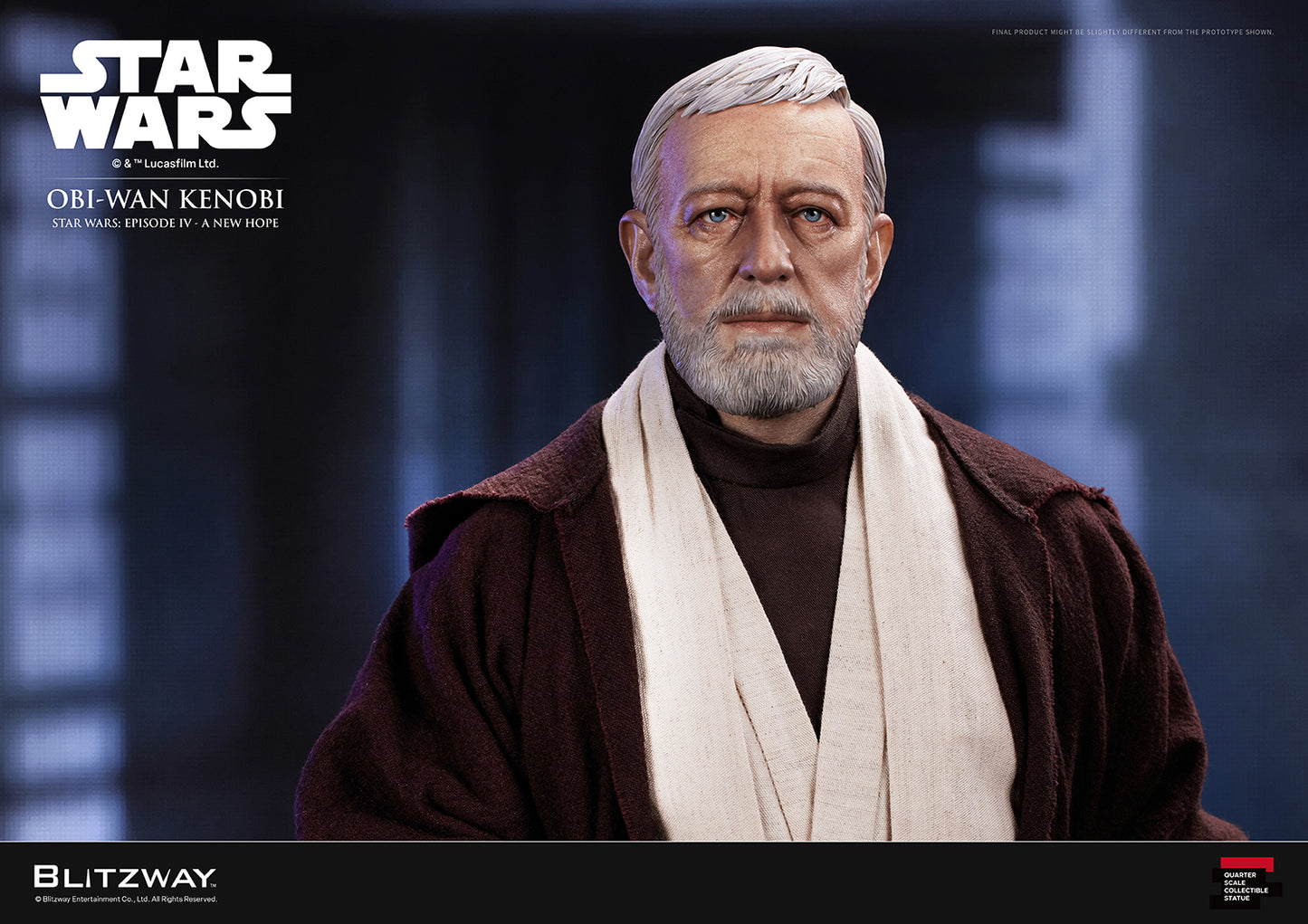 Obi-Wan Kenobi Action Statue head sculpt close-up showing facial detail from Star Wars Episode IV A New Hope