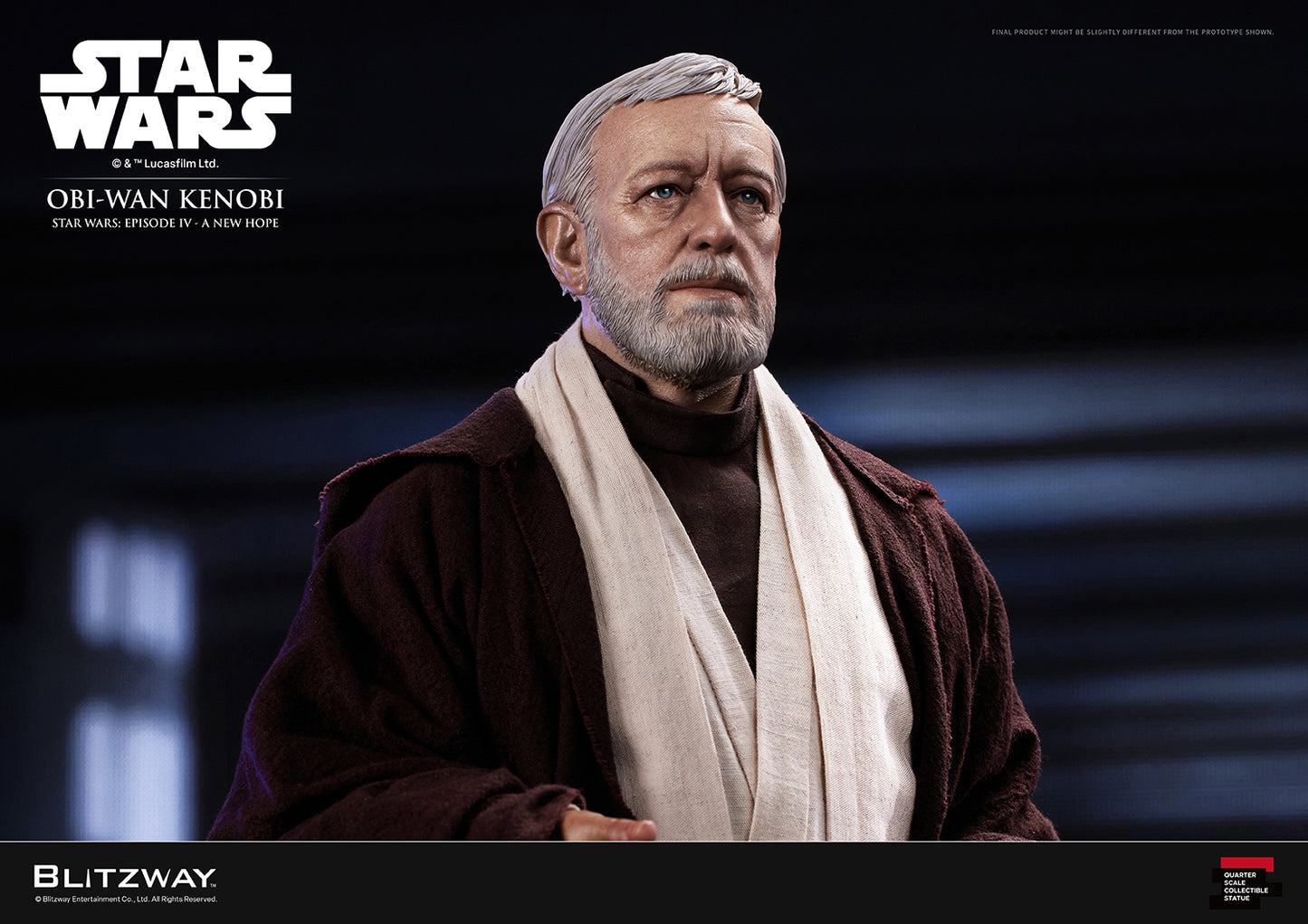Obi-Wan Kenobi Action Statue head sculpt side angle showing facial detail from Star Wars Episode IV A New Hope