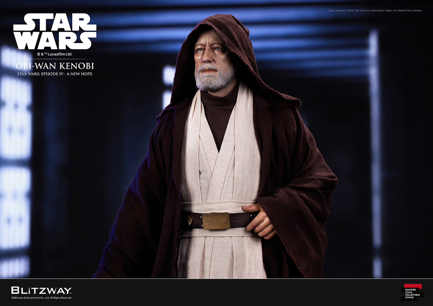Obi-Wan Kenobi Action Statue upper body close-up showing robe and costume detail from Star Wars Episode IV A New Hope