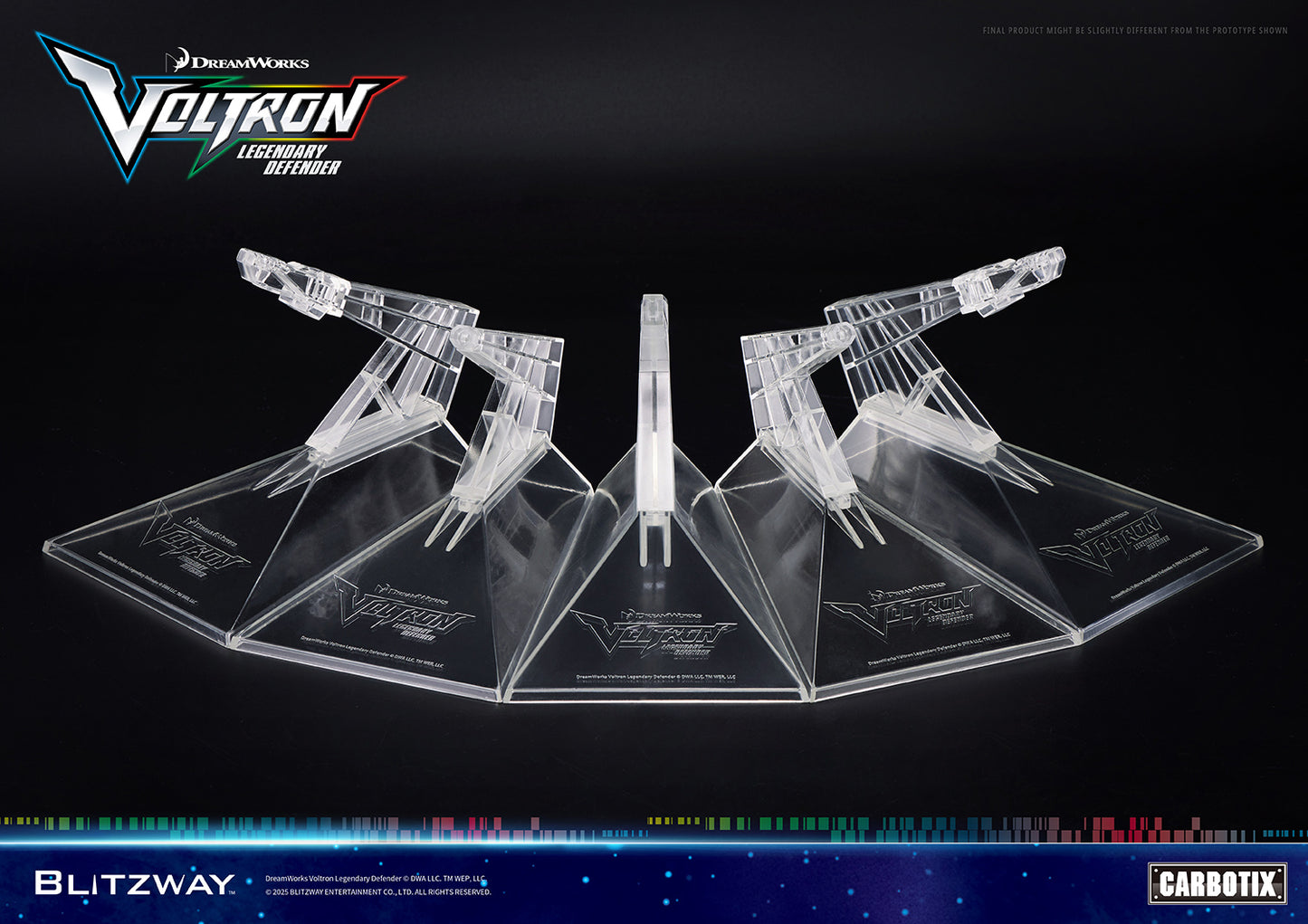 Voltron Legendary Defender Lion Flight Stand clear display base for five lions configuration