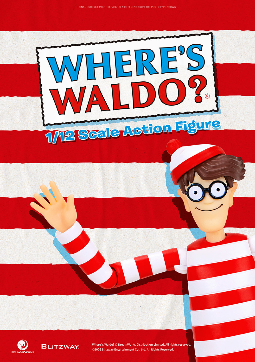 Where's Waldo 1/12 scale Action Figure main cover image featuring classic red striped design